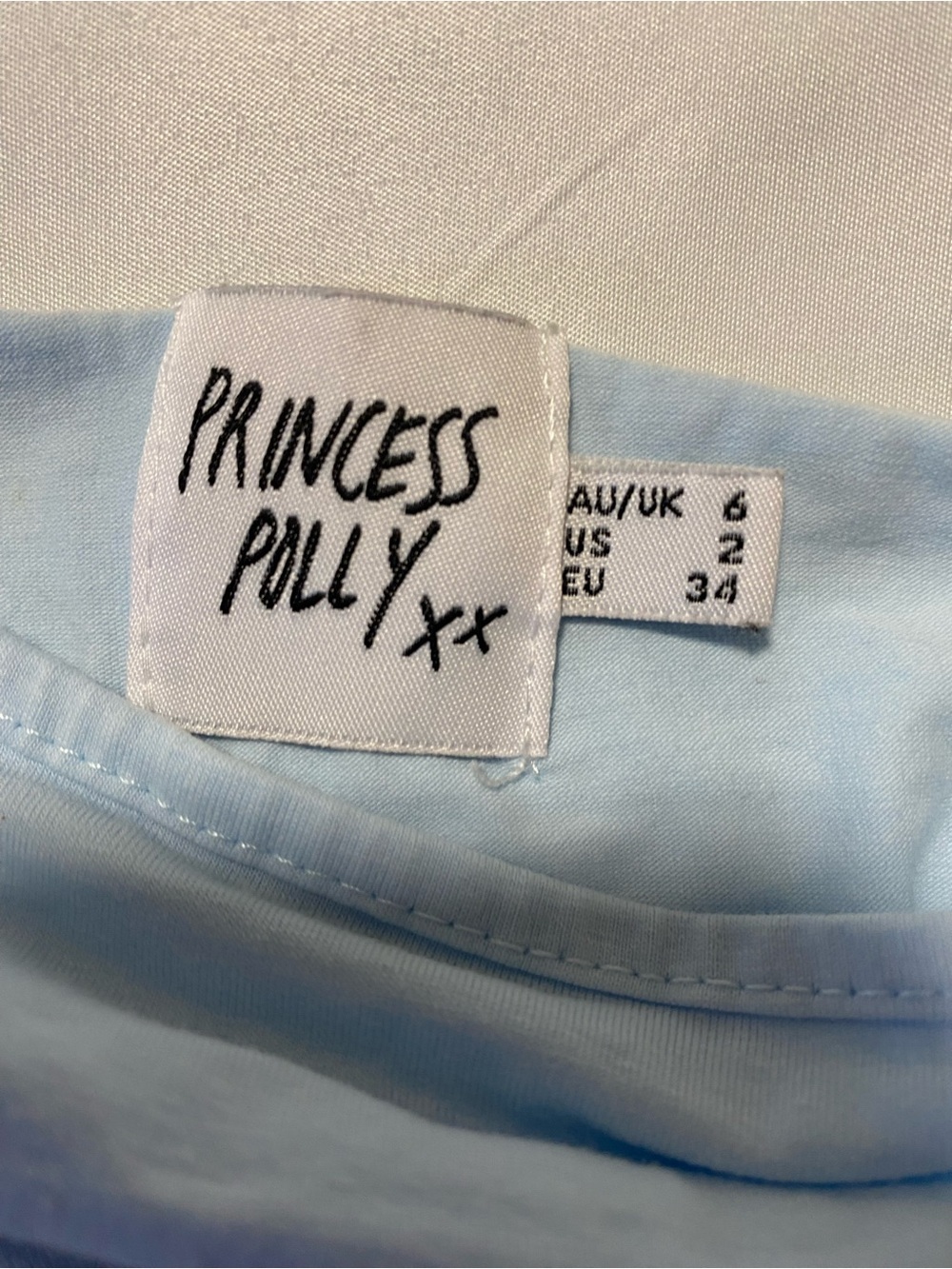 Princess Polly Baby Blue Ruched One-Shoulder Crop Top - Picture 3 of 5
